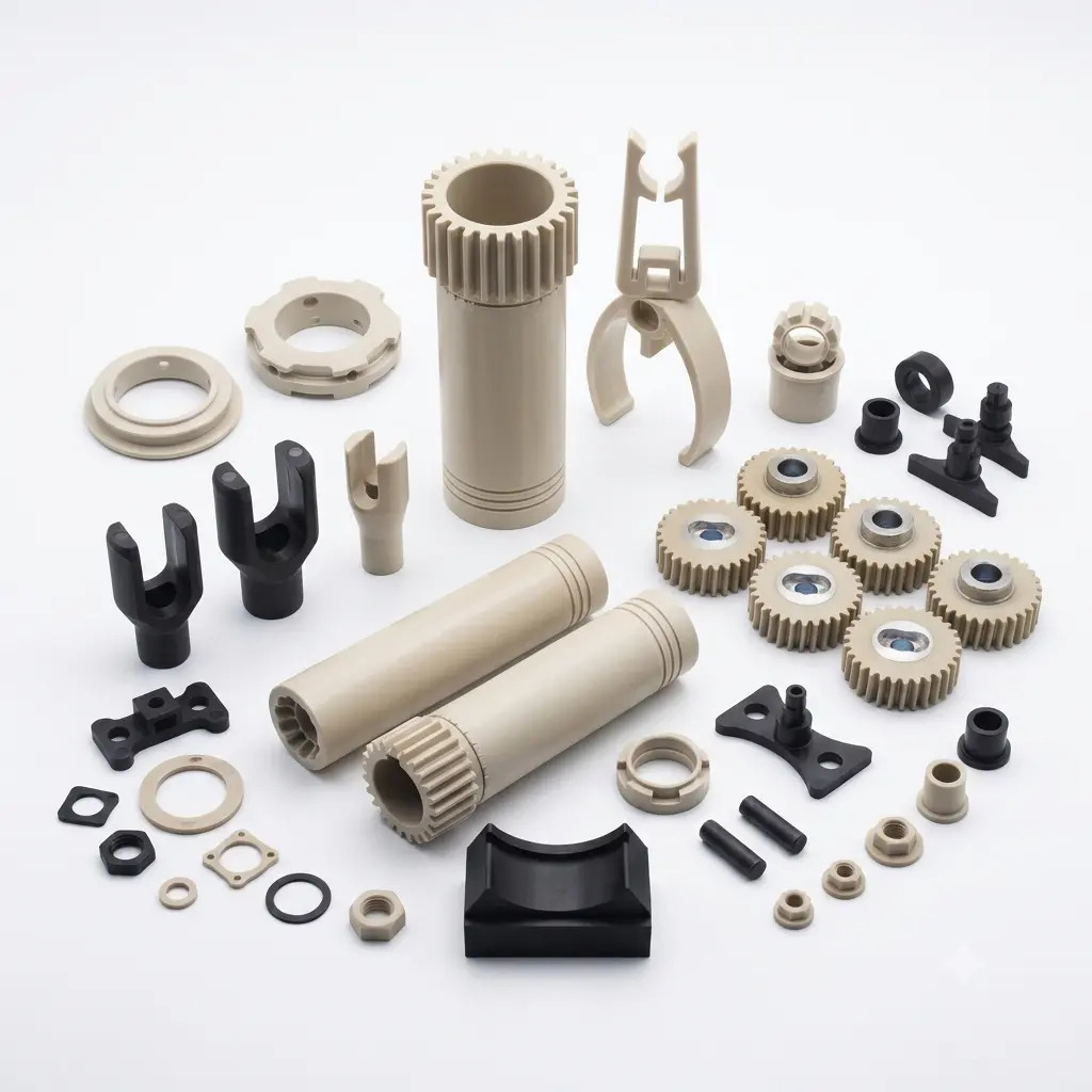 Blue engineering polymer pellets for food processing equipment