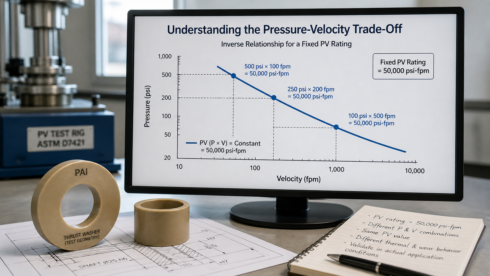 Understanding the Pressure-Velocity Trade-Off A graph showing the inverse relationship between pressure and velocity for a fixed PV rating.